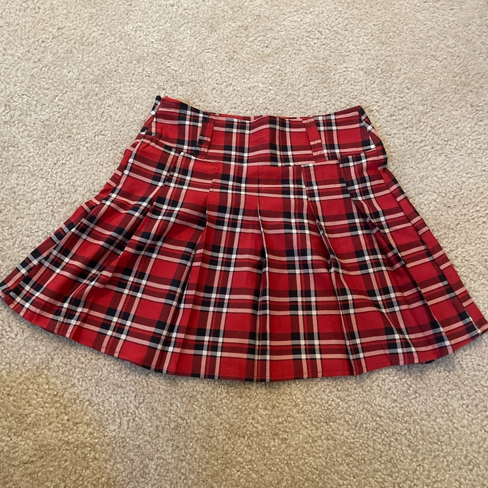 tartan pleated skirt